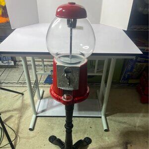 38" Jolly Good Industries Red Gumball Machine Metal & Glass Standing